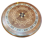 Pair of Marquetry Column Tables — original alternate view and condition details on white