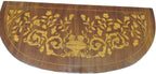 Pair of Floral Marquetry Demi-Lune Consoles — original alternate view and condition details on white