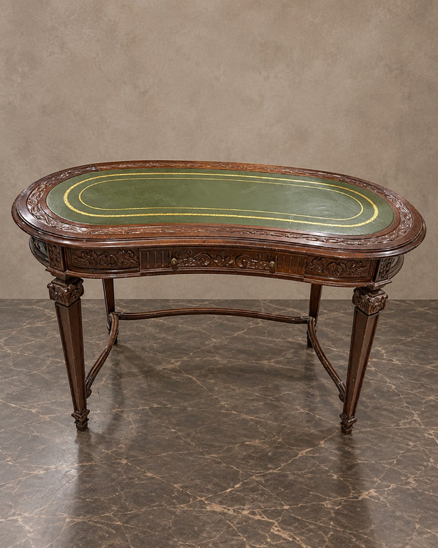 Carved Kidney-Shaped Writing Table