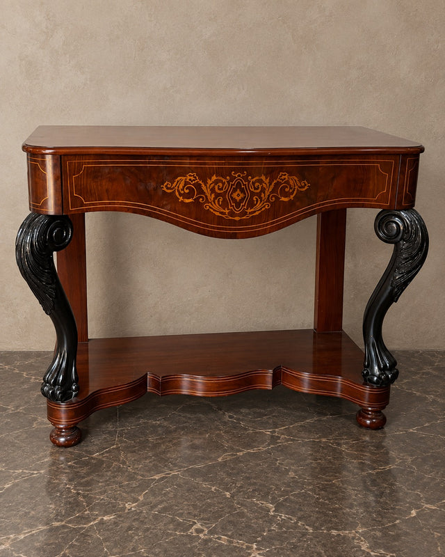 Empire-Style Mahogany Console with Paw Supports