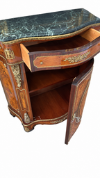 Oval Medallion Marquetry Hall Cabinet — original alternate view and condition details on white