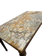 Marble-Top Coffee Table with Gilt Frieze — original alternate view and condition details on white