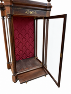 Rosewood Display Cabinet with Burgundy Lining — original alternate view and condition details on white