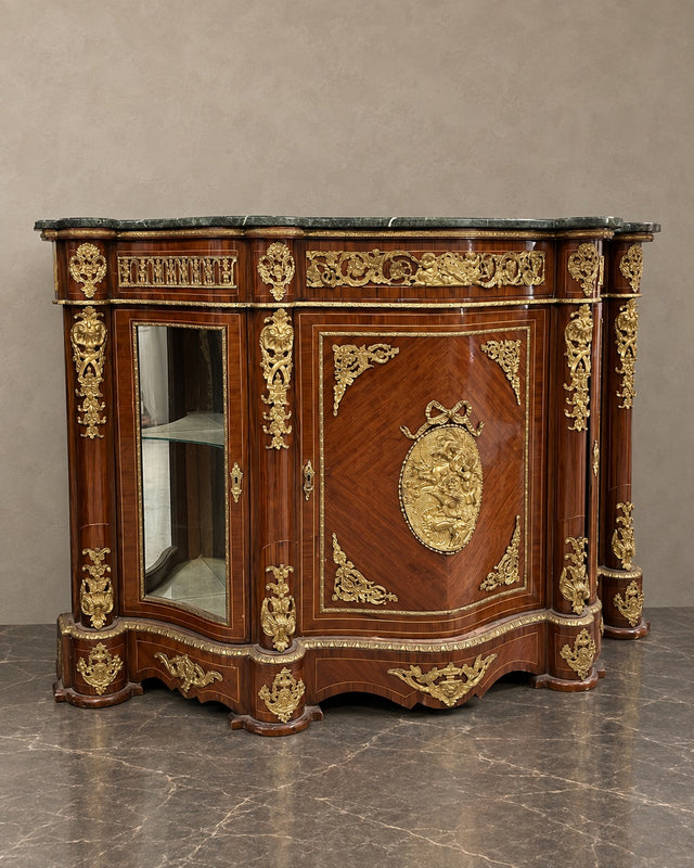 Bronze-Mounted Sideboard with Glazed Side Cabinets