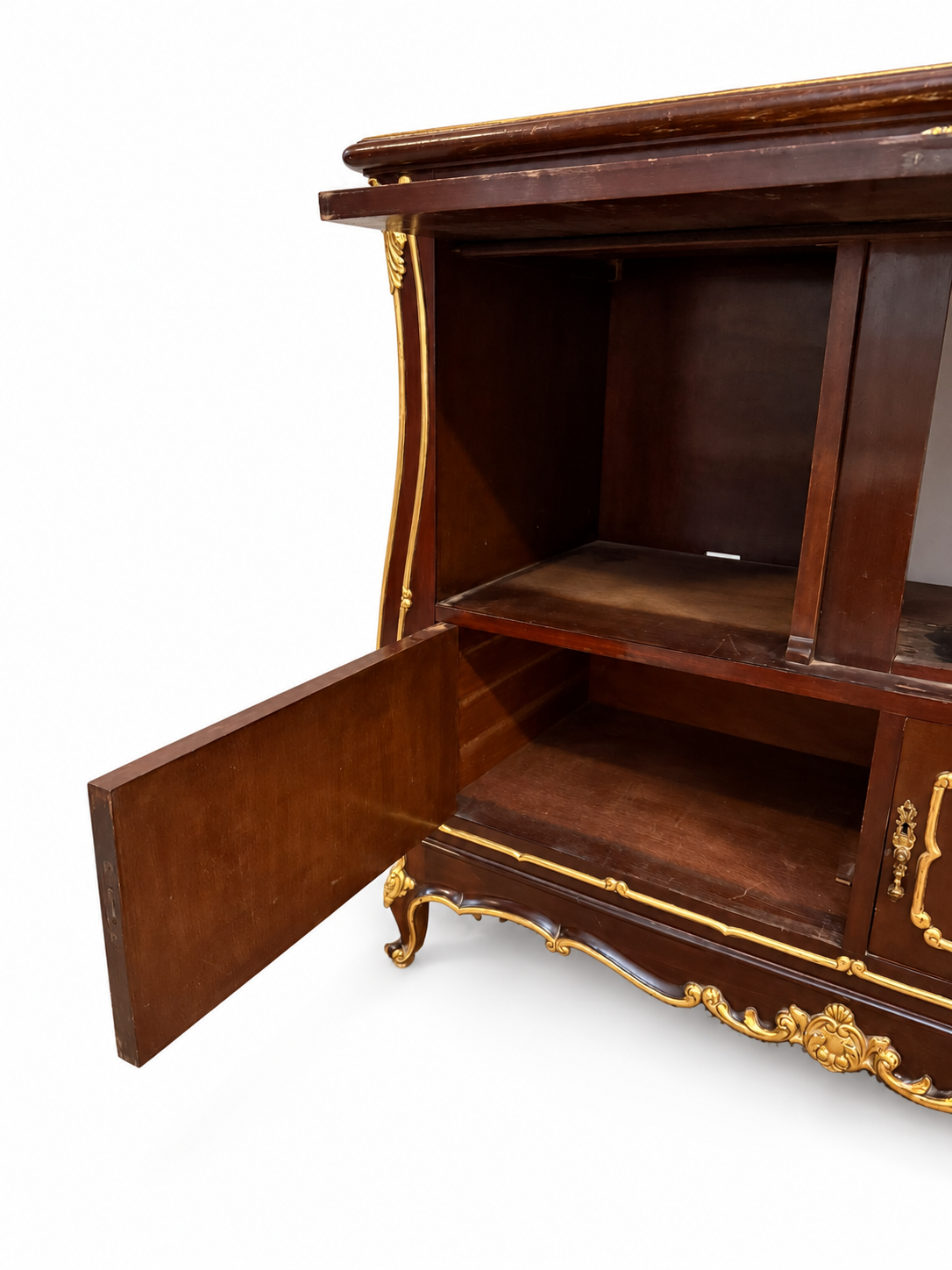 French Gilt-Decorated Three-Door Cabinet — original alternate view and condition details on white