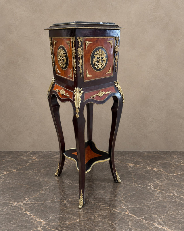 Empire-Style Two-Tone Marble-Top Pedestal