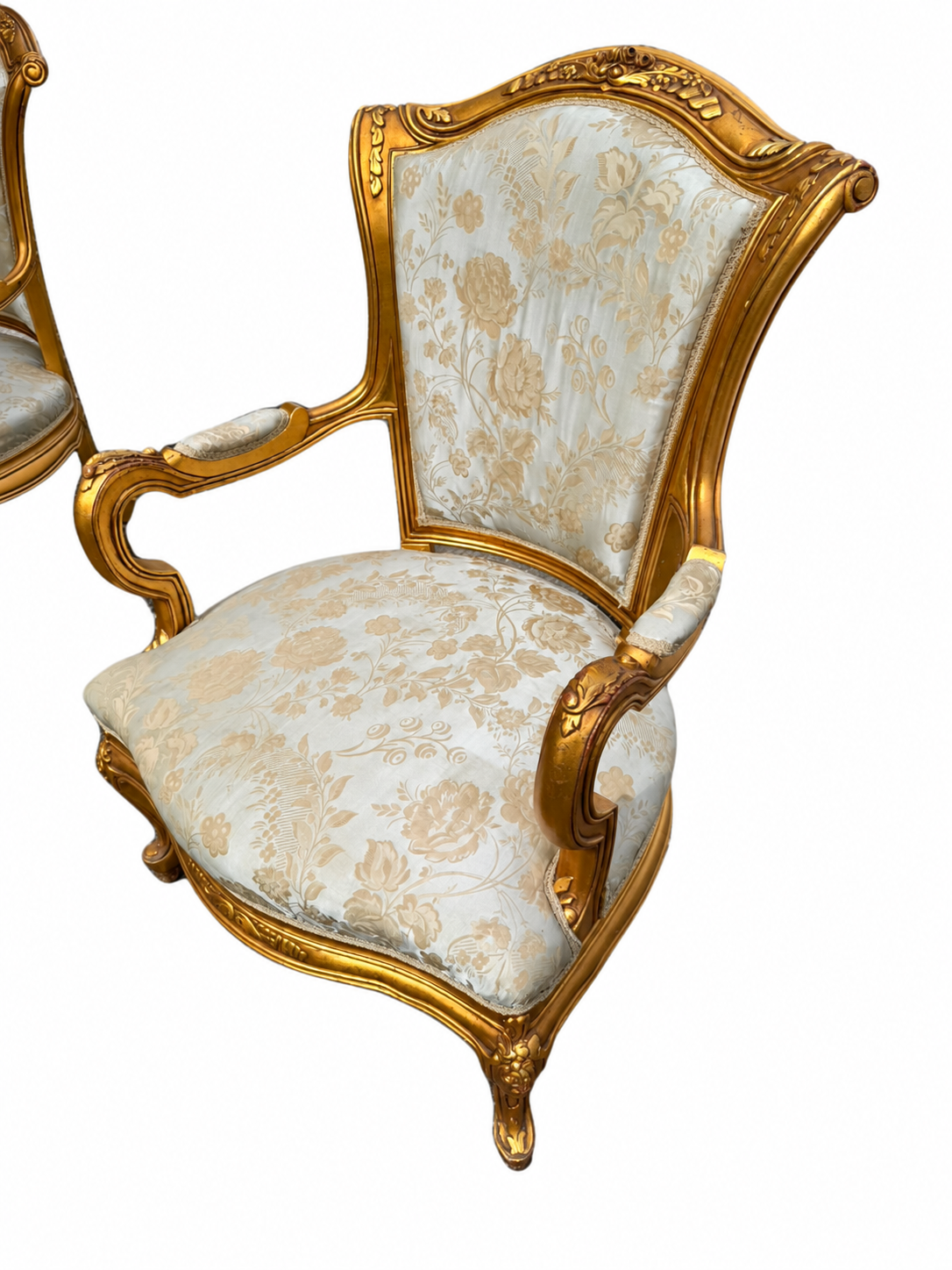 Gilt Baroque-Style Salon Suite — original alternate view and condition details on white
