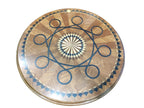 Dark Loop Marquetry Tripod Table — original alternate view and condition details on white