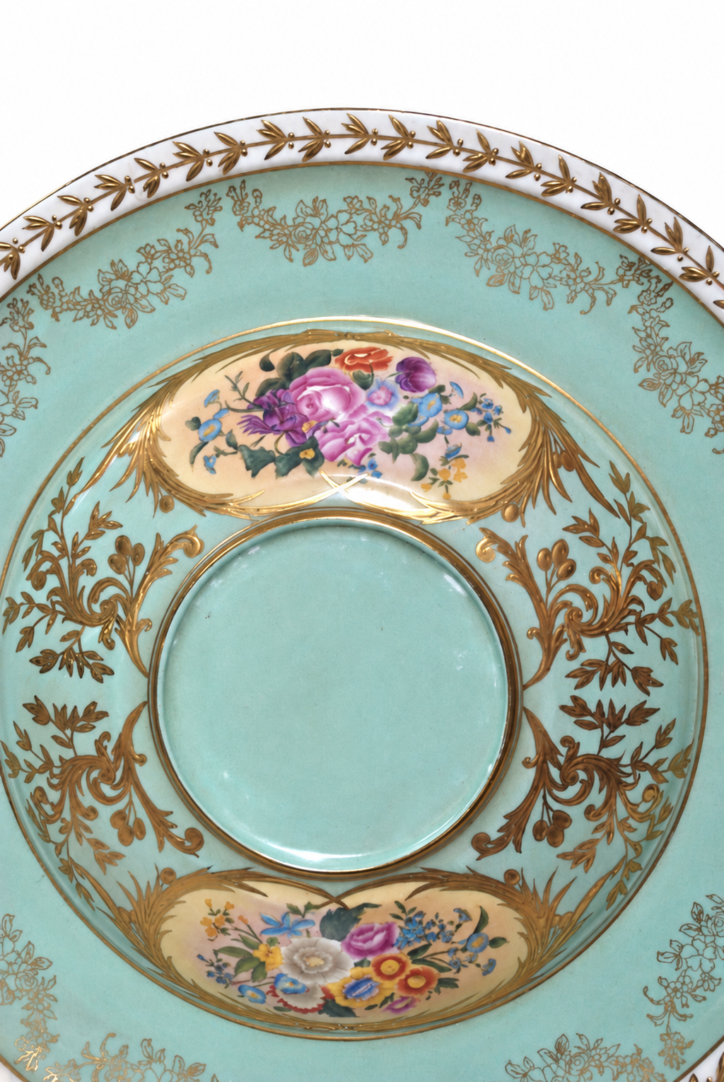 Aquamarine Porcelain Ewer and Dish with Figural Handle — detail view 14
