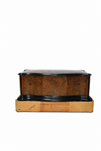 Napoleon III-Style Burr-Walnut Trunk on Upholstered Plinth — detail view 12