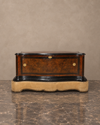 Napoleon III-Style Burr-Walnut Trunk on Upholstered Plinth — main view