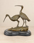 Black-Tailed Godwits Bronze Sculpture — primary view against a warm ivory background