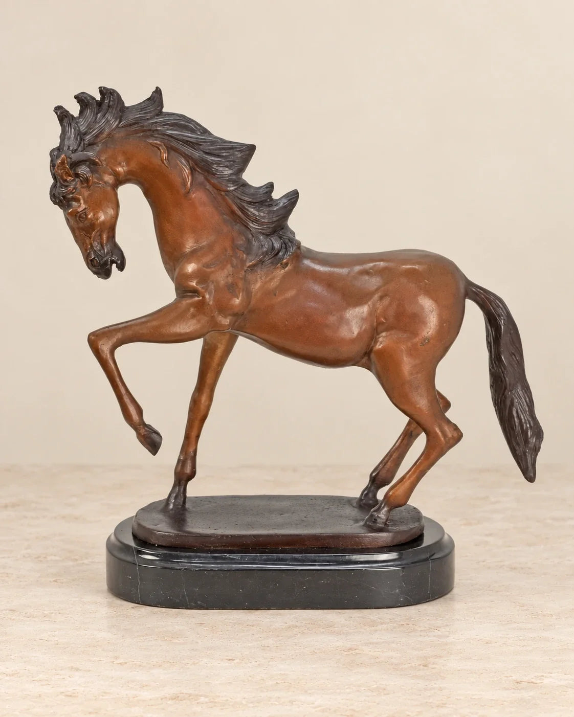 Bronze Horse Sculpture — Left or Right Facing — primary view against a warm ivory background