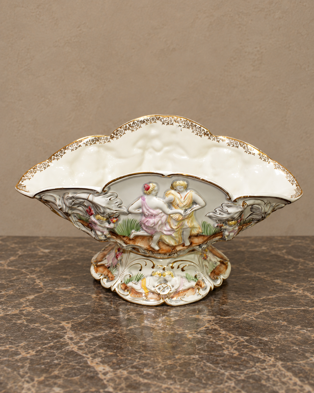 Elpa Alcobaça Porcelain Figural Centrepiece Bowl