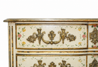 19th-Century Beige Painted Floral Chest of Drawers — detail view 5