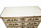 19th-Century Beige Painted Floral Chest of Drawers — detail view 6