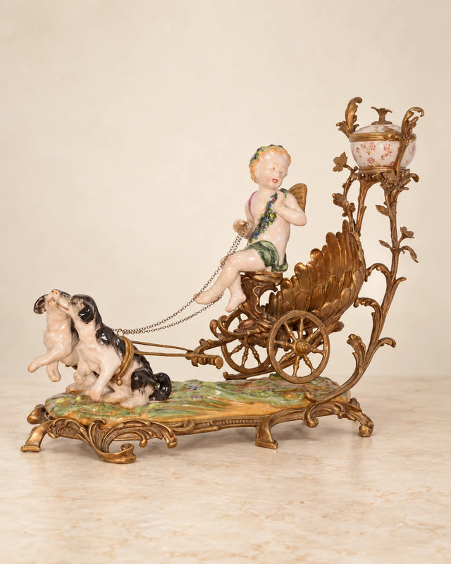 Cupid's Chariot Porcelain Centerpiece