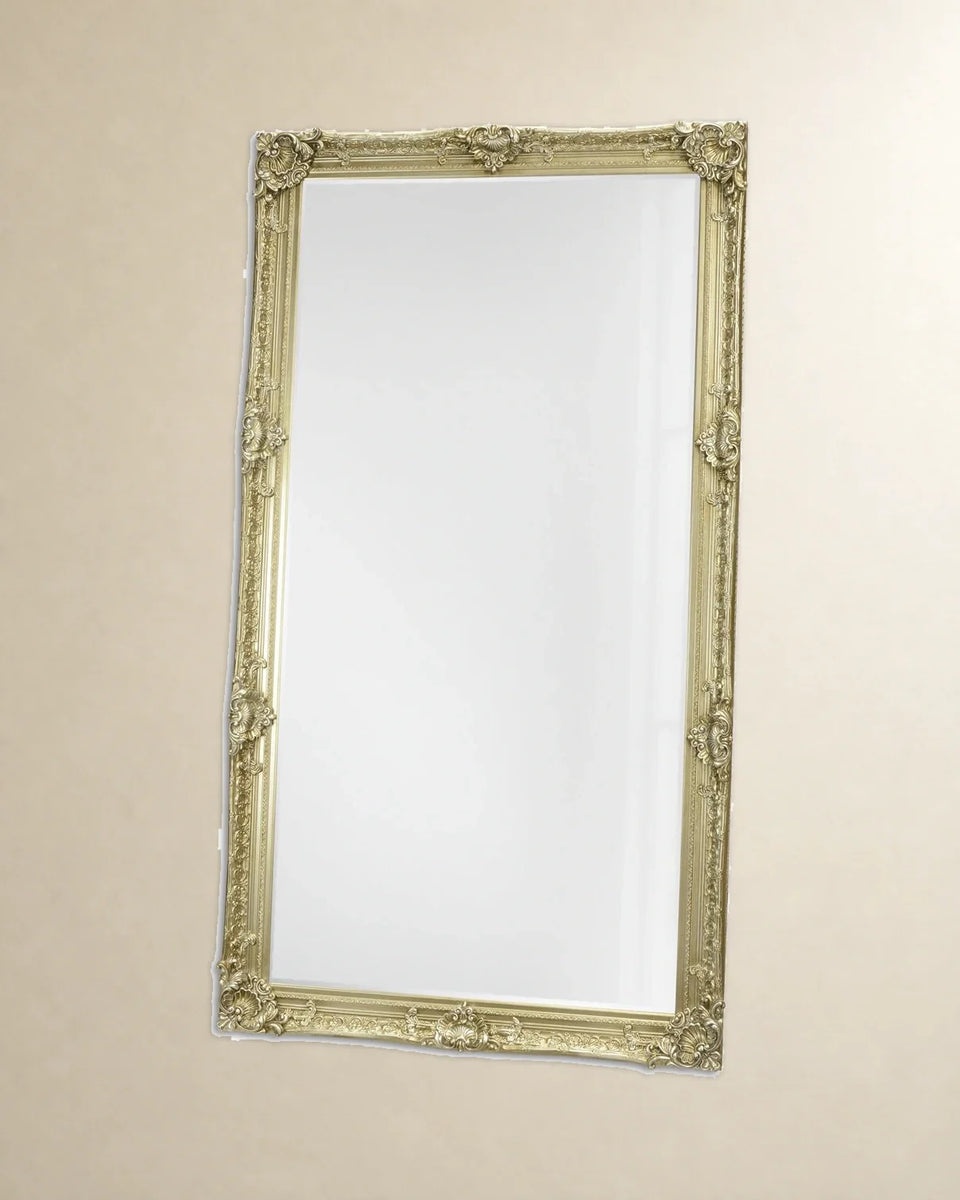 Decorative Silver-Tone Wall Mirror