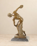 Discus Thrower Bronze Sculpture — reverse view