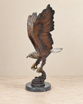 Eagle Fishing for Salmon Bronze Sculpture — primary view against a warm ivory background