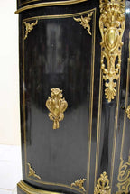 19th-Century Black and Gilt Napoleon III Cabinet — detail view 14