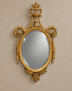 Empire-Style Oval Bevelled Mirror with Urn Crest — main view