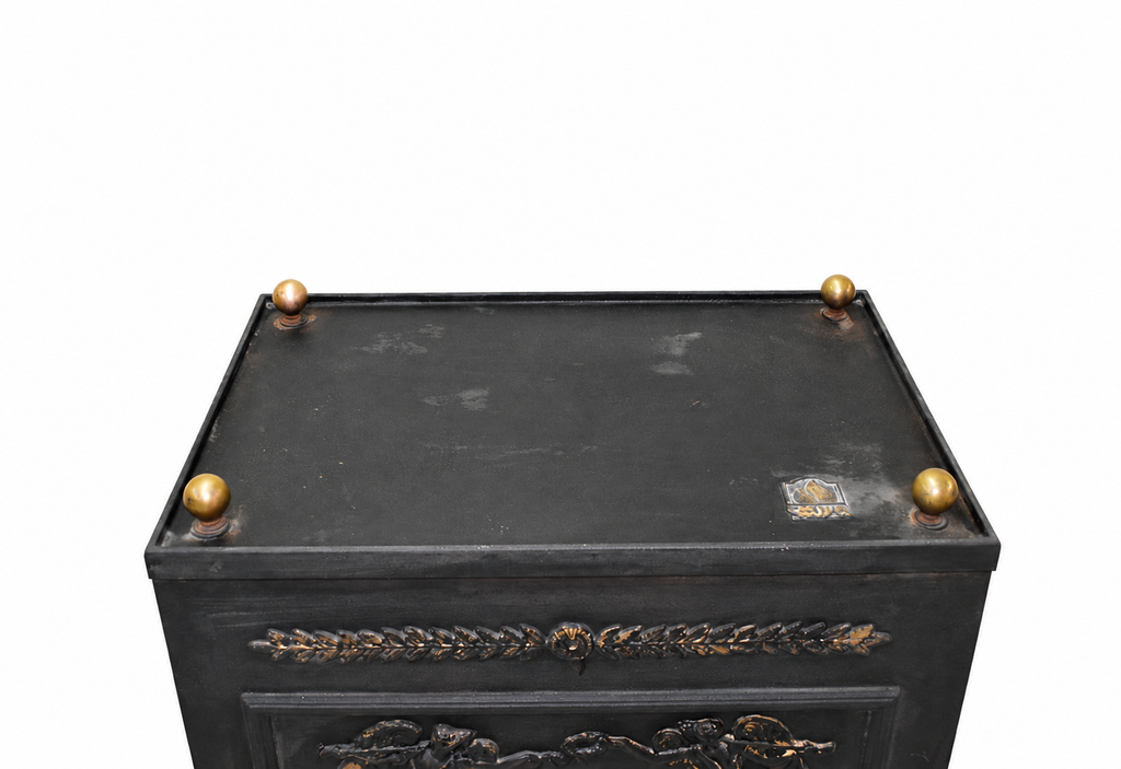 Cast-Iron Stove with Musician Cherub Reliefs — detail view 2