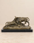 Fighting Bulls Bronze Sculpture — primary view against a warm ivory background