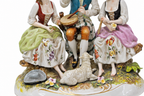 Salvador Mallol Porcelain Musicians with Lamb — detail on white background
