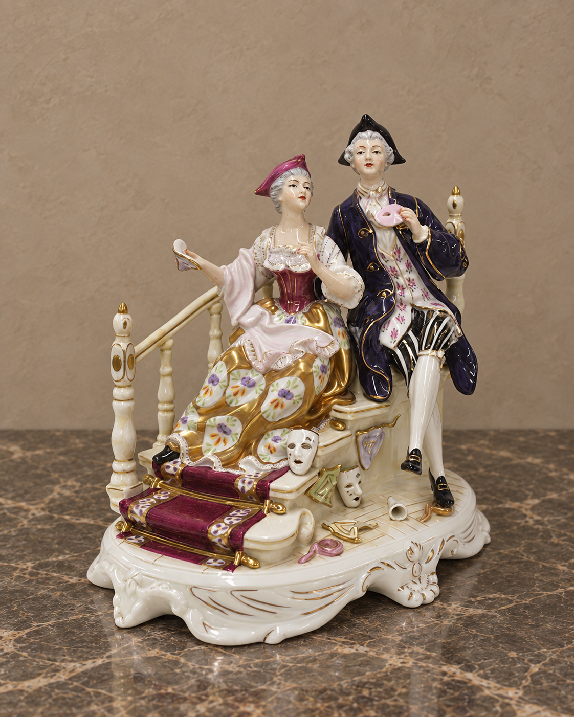 Galos Sauthier Collection Masquerade Porcelain Group — main view