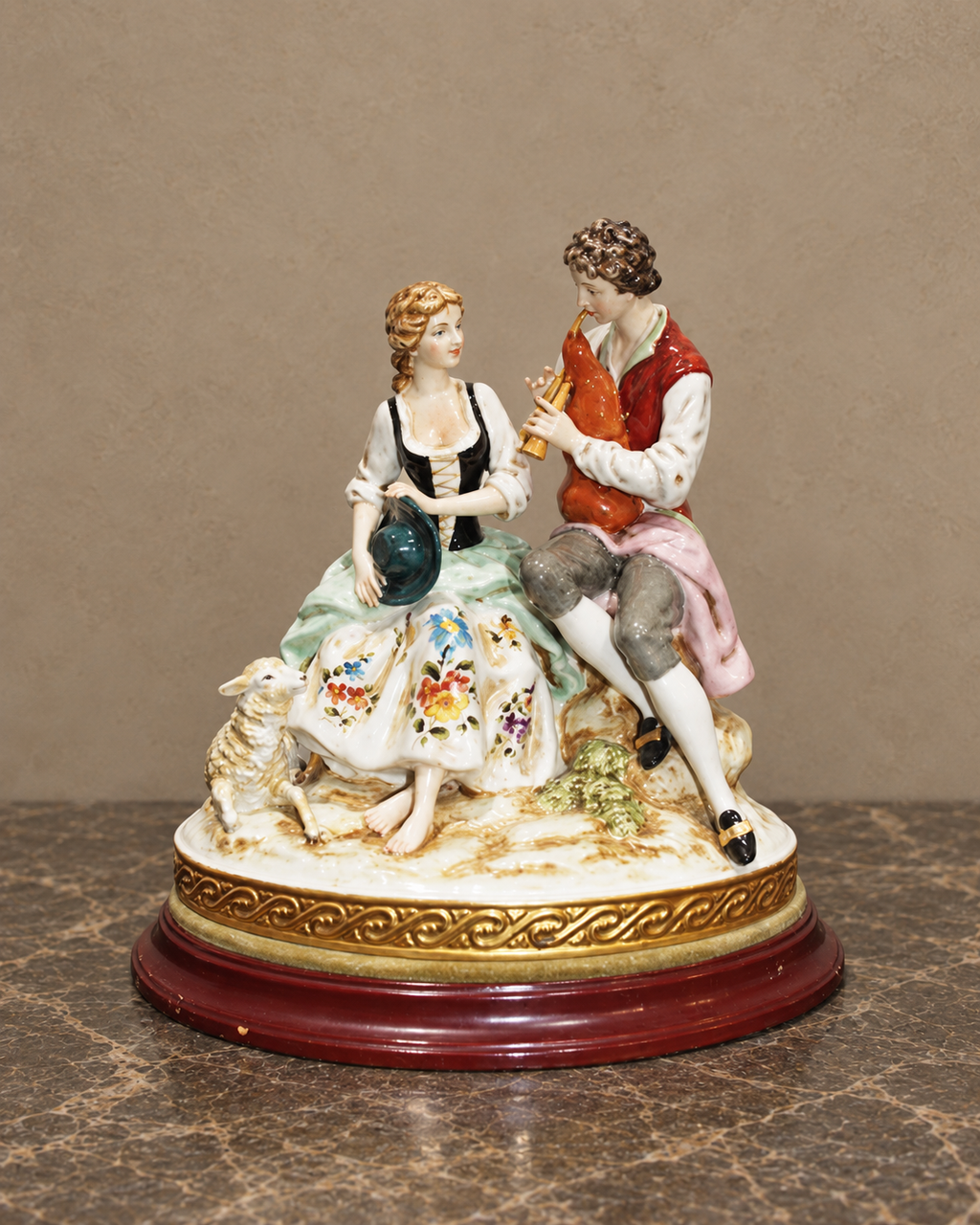 Salvador Mallol Porcelain Couple with Lamb — main view