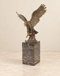 Fishing Eagle Bronze Sculpture — primary view against a warm ivory background