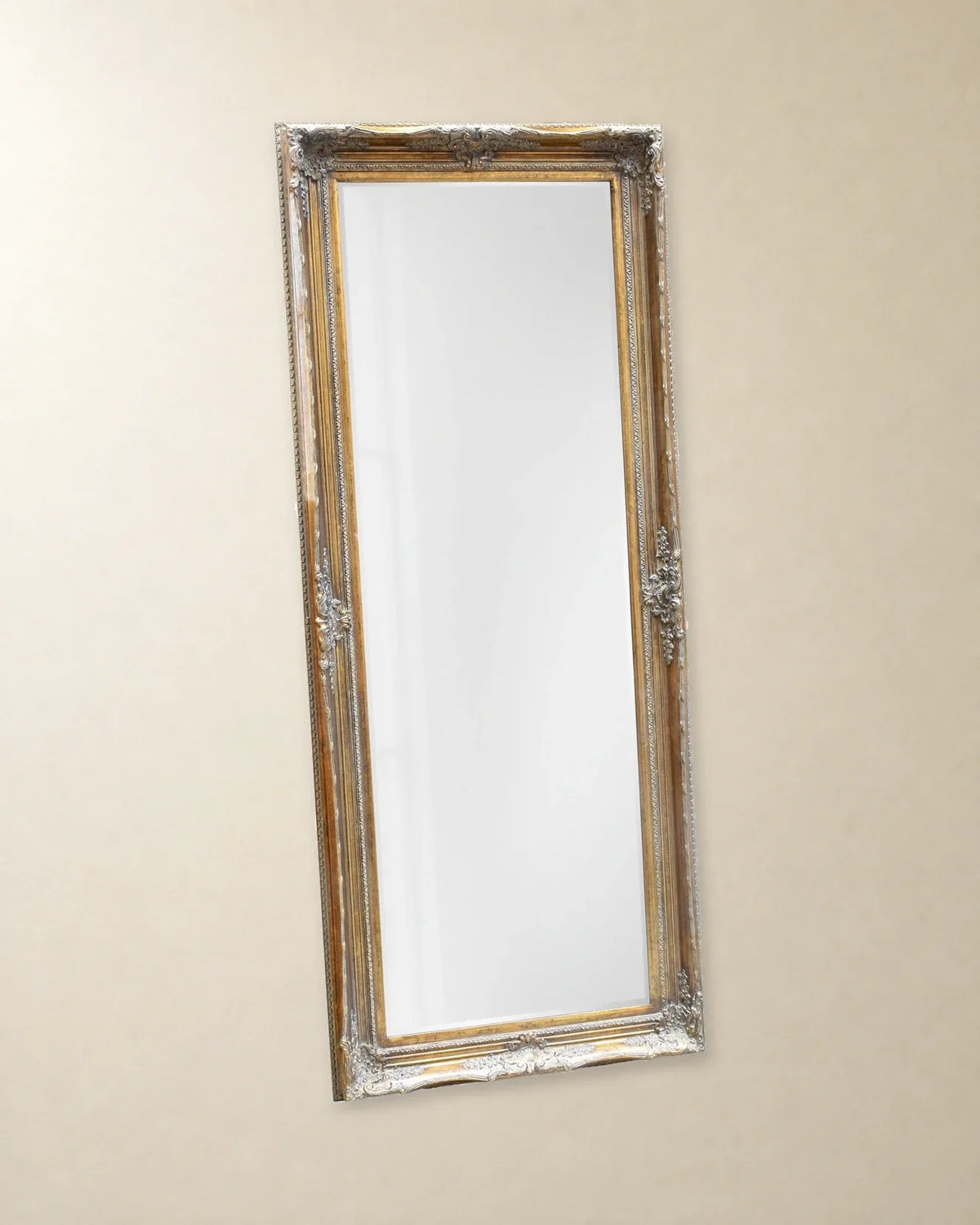Floral Border Wall Mirror — Brown, 60 × 180 cm