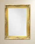 Floral Border Wall Mirror — Gold tone, 60 × 90 cm