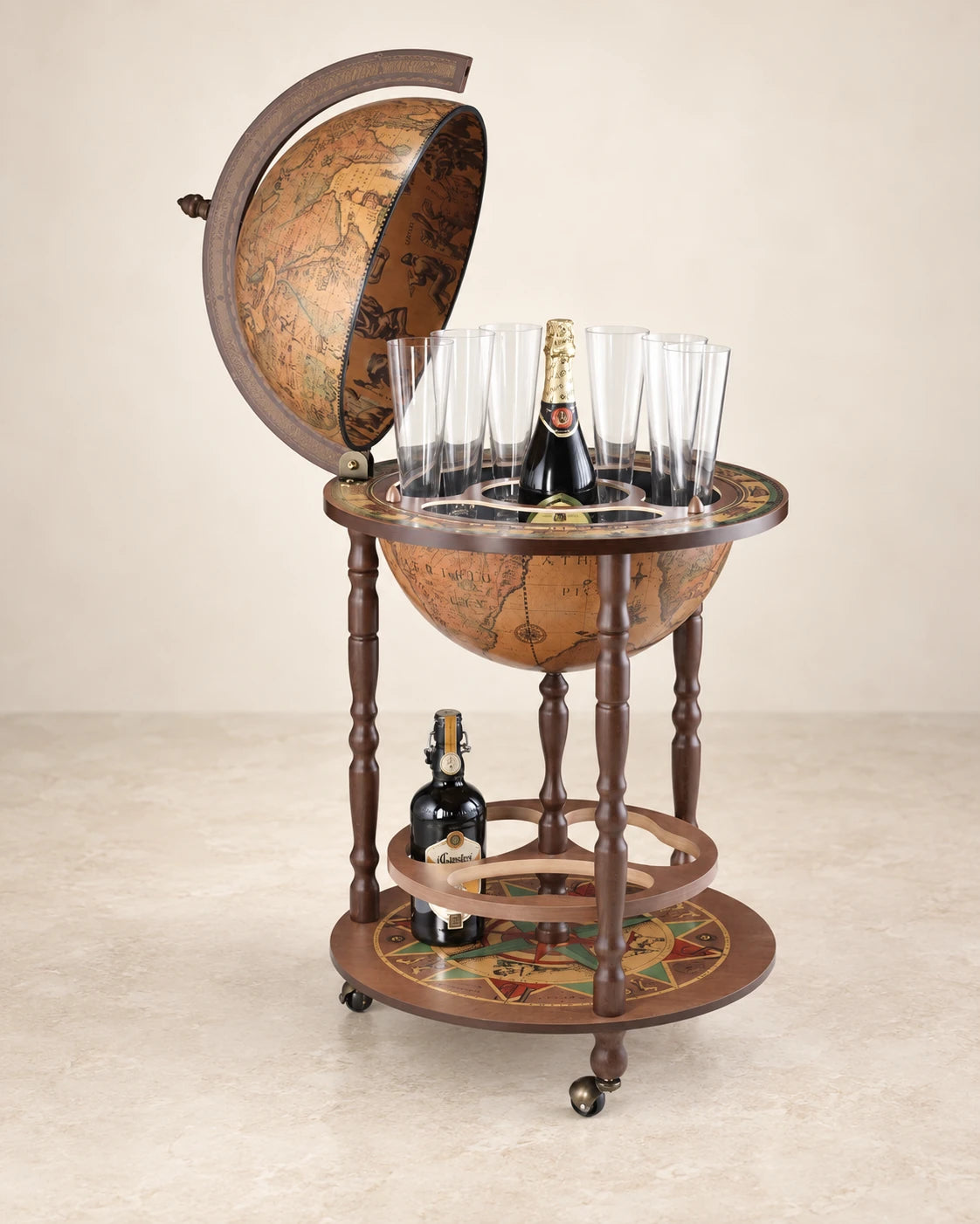 Giunone Globe Bar, Antique Brown