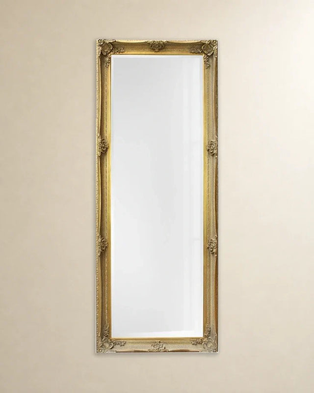 Gold-Tone Tall Wall Mirror