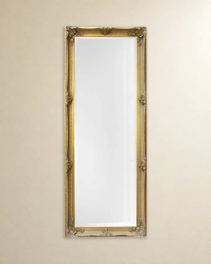 Gold-Tone Tall Wall Mirror