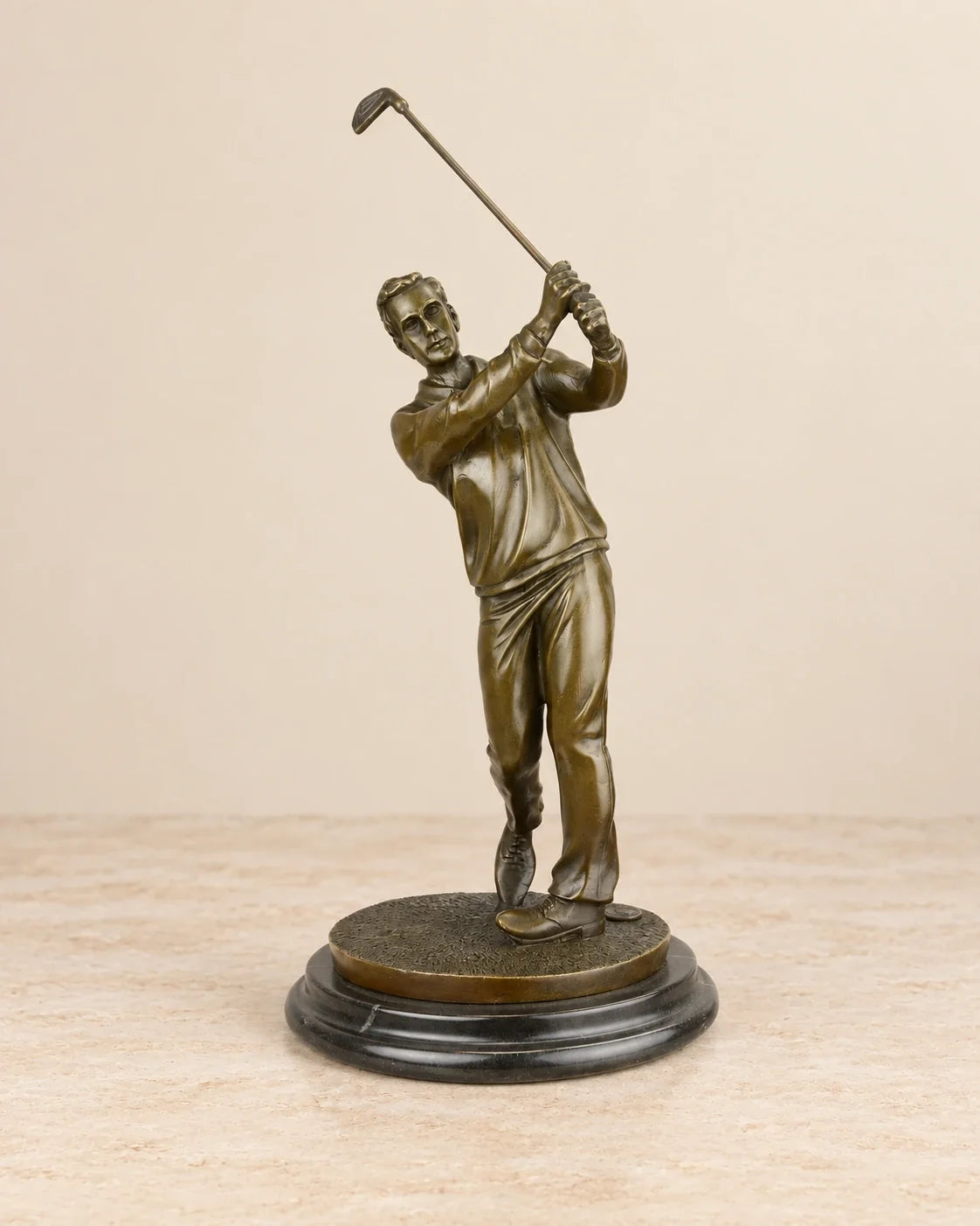 Golfer Bronze Sculpture — front view