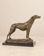 Greyhound Bronze Sculpture — 24.5 cm Tall — primary view against a warm ivory background