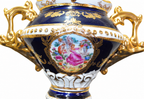 Cobalt Blue and Gilt Porcelain Lidded Urn — detail view 4