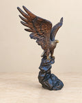 Large Eagle on Rock Bronze Sculpture — 190 cm Tall — primary view against a warm ivory background