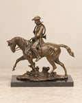Louis XV on Horseback Bronze Sculpture — primary view against a warm ivory background