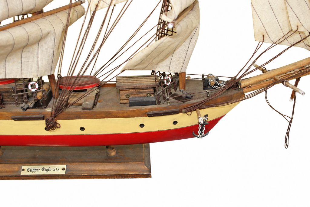 Three-Masted Wooden Clipper Ship Model — detail view 4