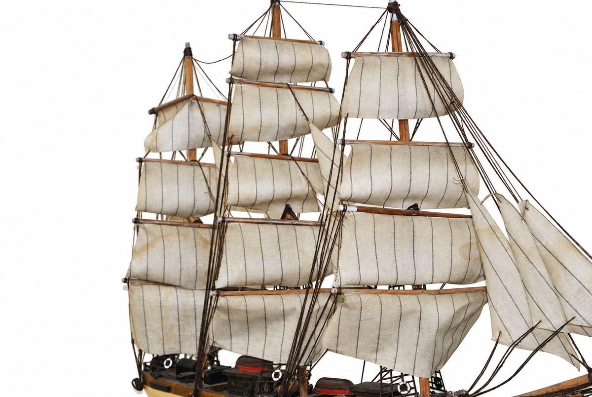 Three-Masted Wooden Clipper Ship Model — detail view 7