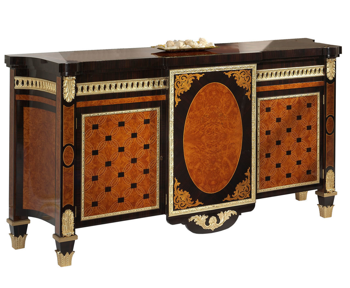 Geometric Panel Commode on a white background.