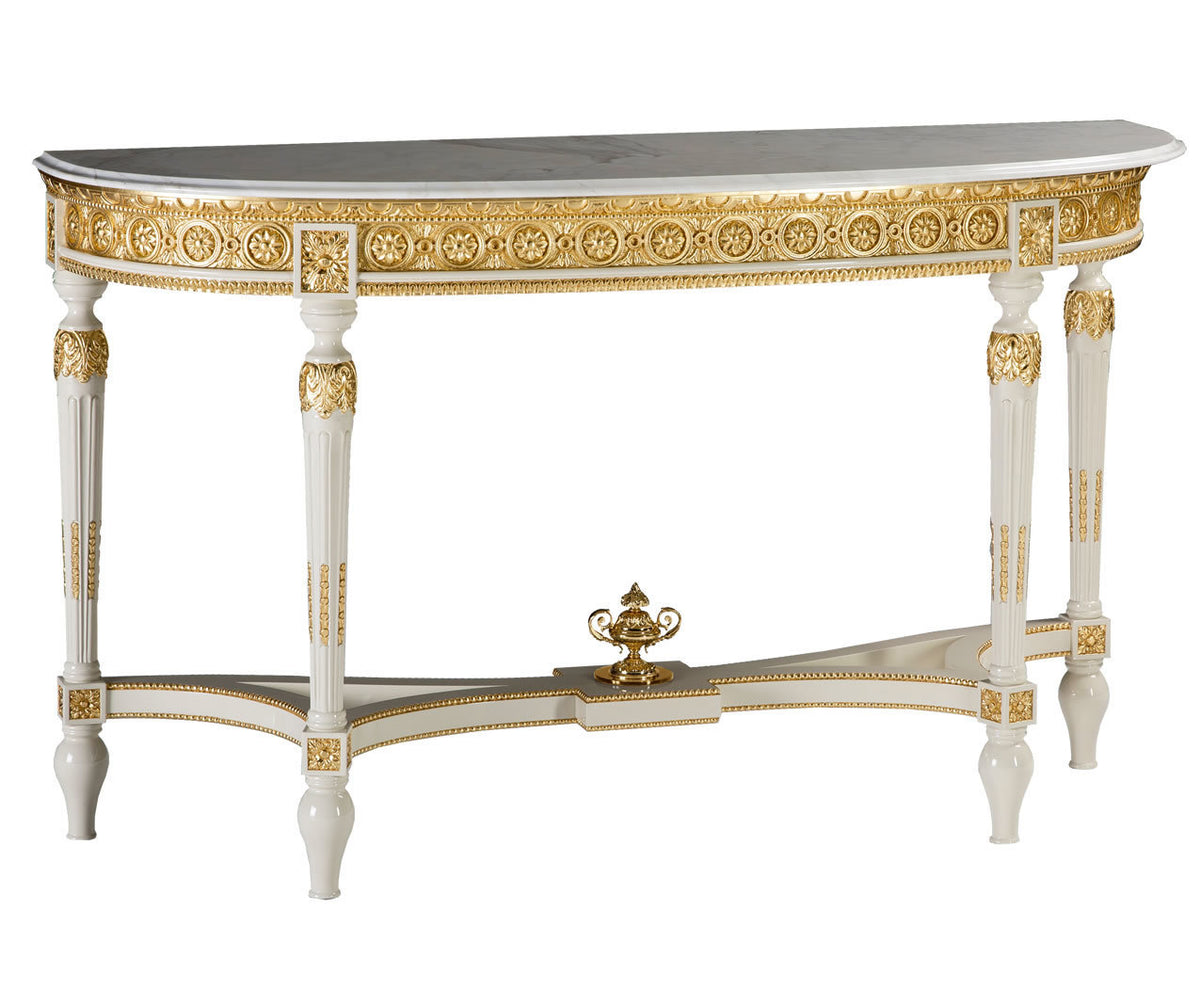 Curved Finial Console — Light Finish on a white background.