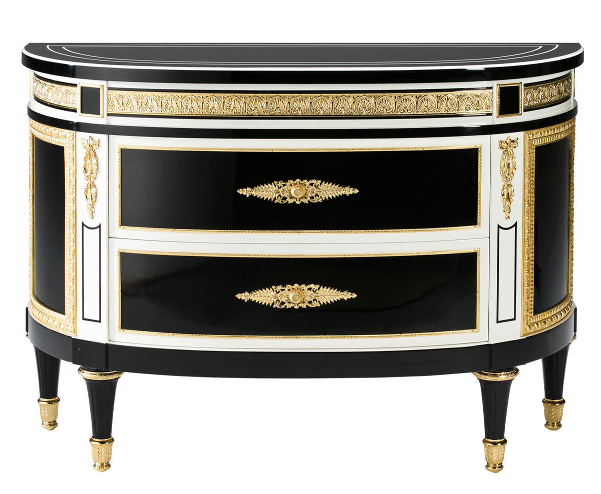 Wellington Two-Drawer Chest — Contrasting Finish on a white background.