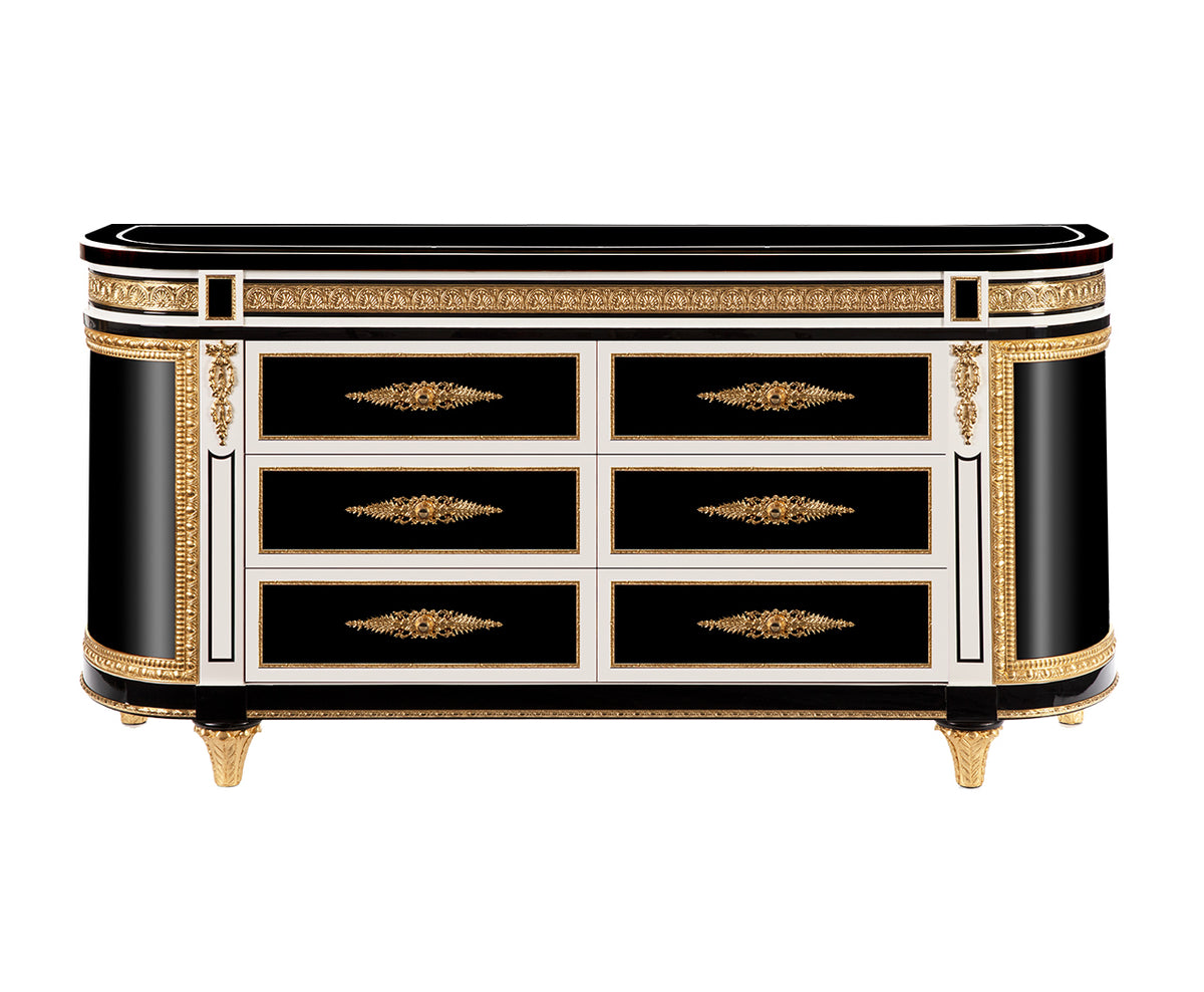 Wellington Six-Drawer Chest — Contrasting Finish on a white background.