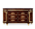 Wellington Six-Drawer Chest — Brown Finish on a white background.