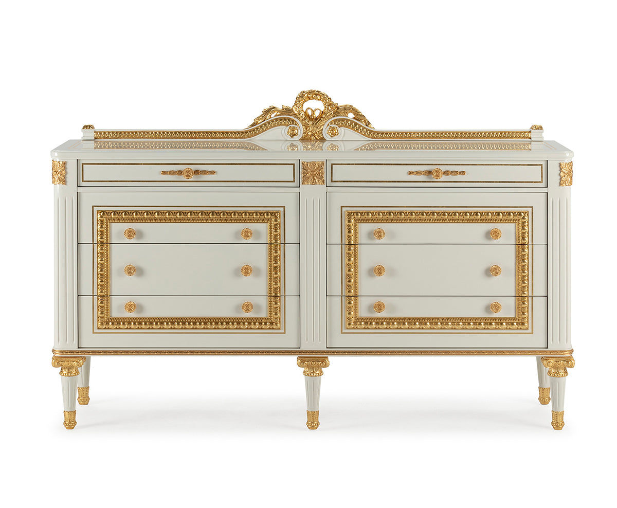 Trianon Ornamental Chest — Light Finish on a white background.
